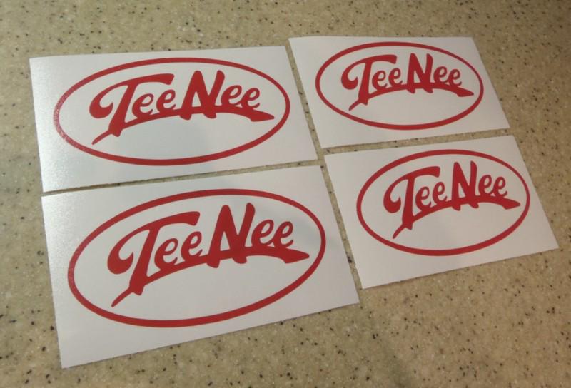 Tee nee vintage boat trailer decals 4-pak pick red free ship + fish decal