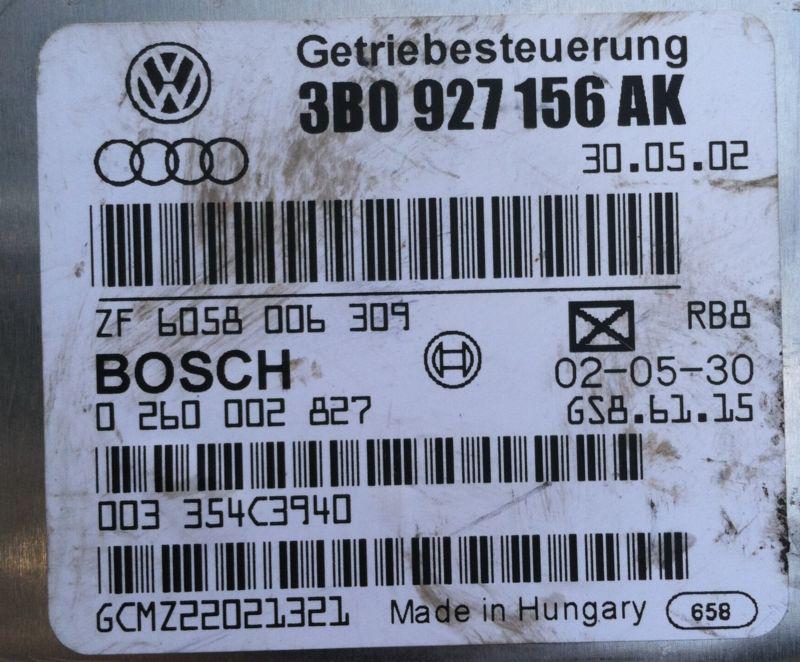 Buy VW PASSAT AWD TRANSMISSION CONTROL MODULE TCM TCU 03 3B0 927 156 AK