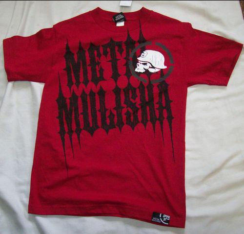 Mens metal mulisha glimpse t-shirt red with black lettering size medium