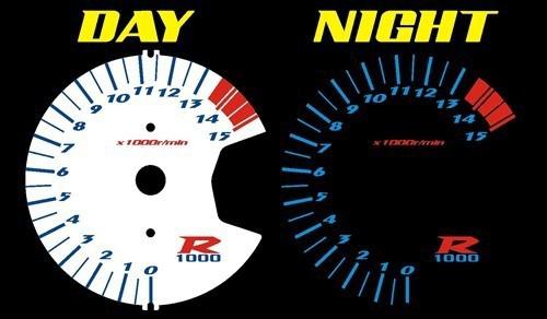 Suzuki gsxr 1000 2005 2006 white face glow gauge gsxr1000 custom mph kmh 05 06