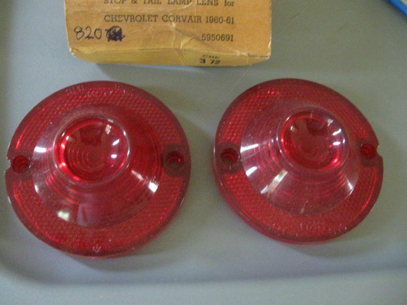 1960-61 corvair tail light lenses. pair! glo-brite. new! cheap!!!