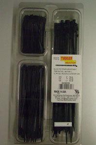 Taylor 43200 black nylon tie wrap assortment 400/pk.
