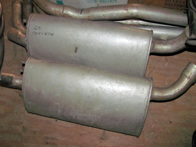 1965 corvette  2 inch exhaust system? steel. exclnt.used  4 pipes, 2 mufflers.