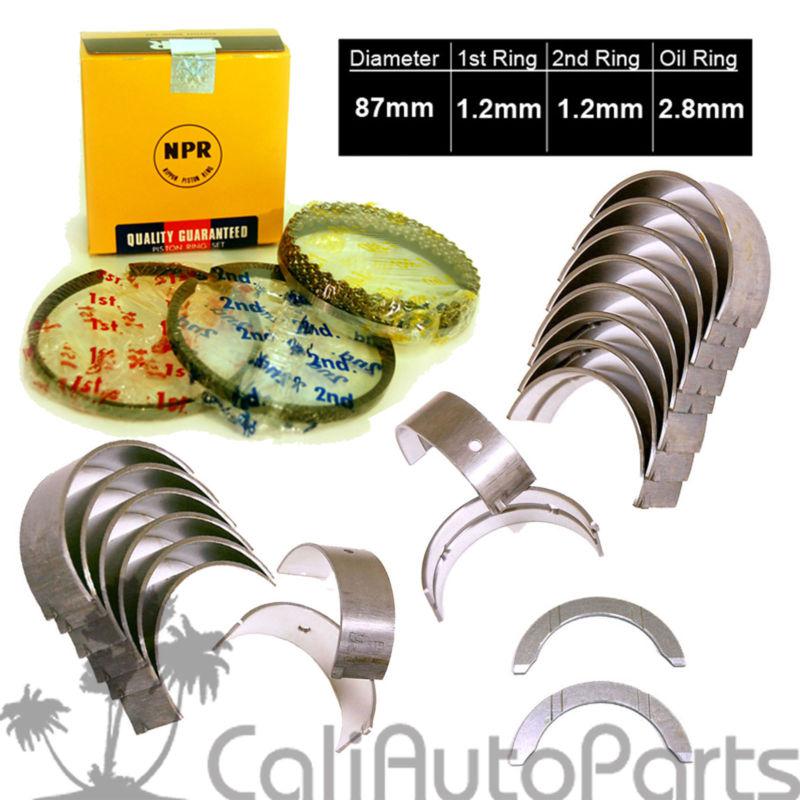 92-96 honda prelude si se 2.3 dohc h23a1 piston rings & main rod engine bearings
