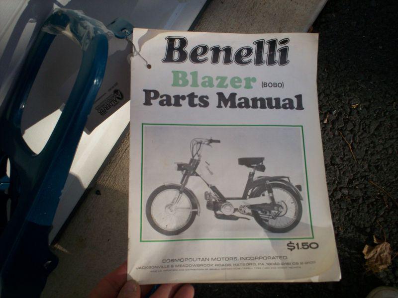 Buy BENELLI Blazer Bobo MOPED MOTORCYCLE FRAME MINI BIKE Parts Manual