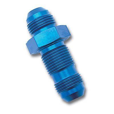 Russell 661200 fitting straight bulkhead union -10 an male aluminum blue each