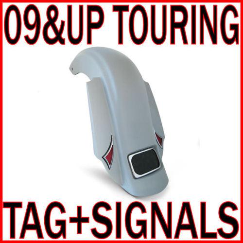 Yaffe chupa led wedgys & plate dual outlet stretched rear fender harley touring