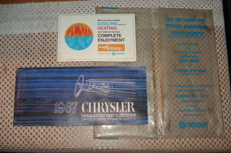 1967 chrysler owners manual set original glovebox book + extras rare