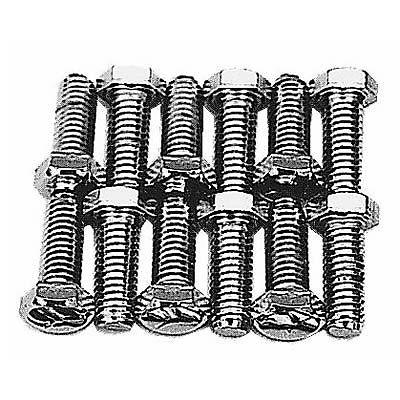 Trans-dapt bolts intake manifold steel chrome hex head amc 290-401 bbc of 8