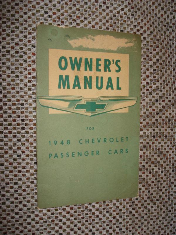 1948 chevy owners manual original glove box book rare!!