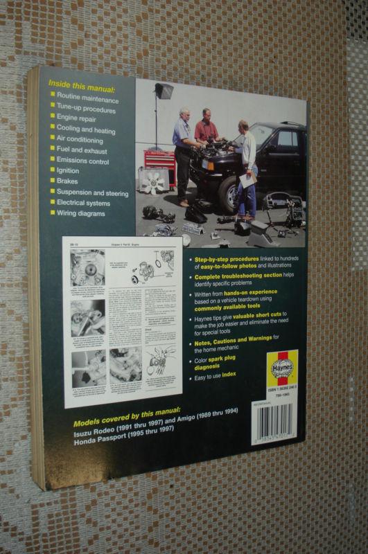 1989-1997 ISUZU RODEO AMIGO & HONDA PASSPORT SERVICE MANUAL SHOP BOOK 95 94 93 , US $19.99, image 2