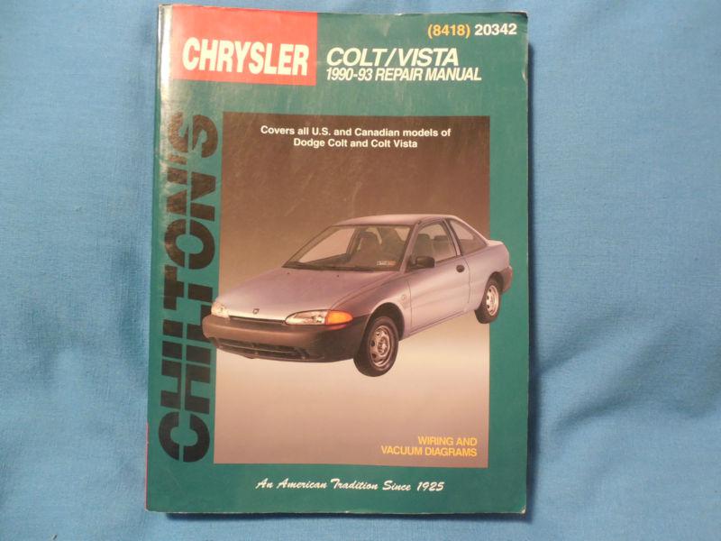 Chilton auto manual,  chrysler colt / vista, 1990-1993