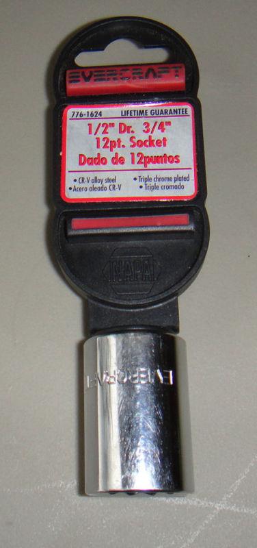 Napa evercraft 1/2" dr 3/4" 12 point socket nib lifetime war. 776-1624 7761624