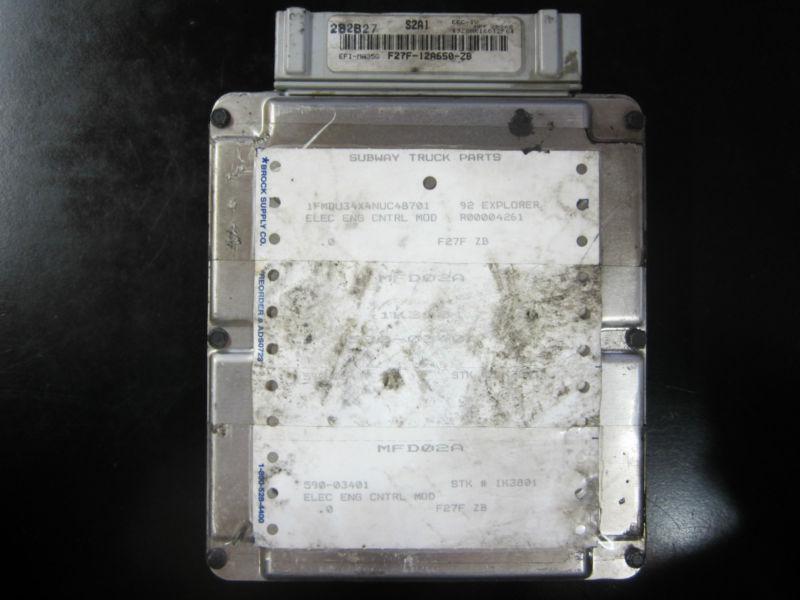 Ecm 1991-1992 ford explorer 4.0l f27f-12a650-zb