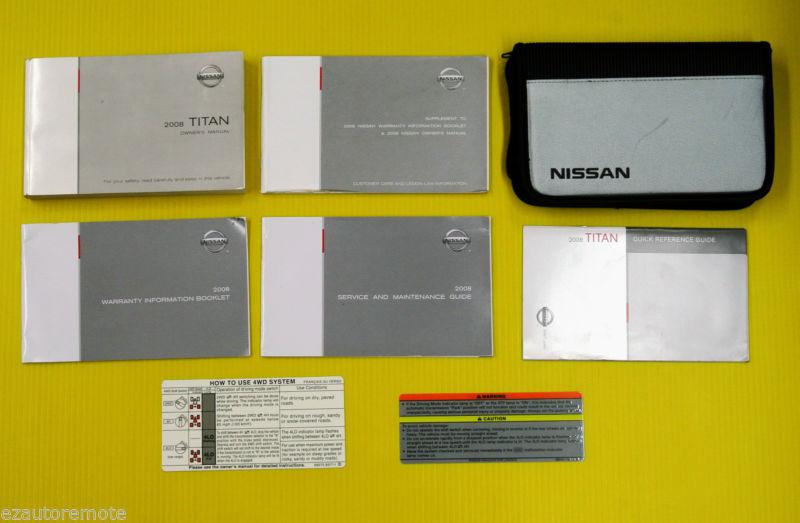 Titan truck 08 2008 nissan owners owner's manual set w/ case all models 4x4 4x2
