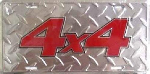 4x4 diamond plate license plate