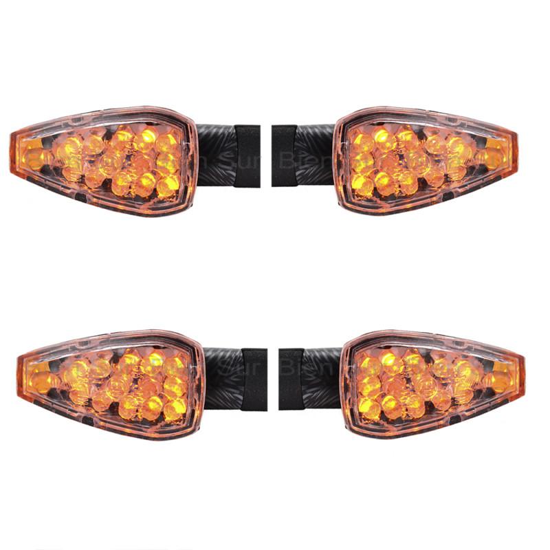 4x motorcycle 14 led turn signals indicators amber lights for honda suzuki