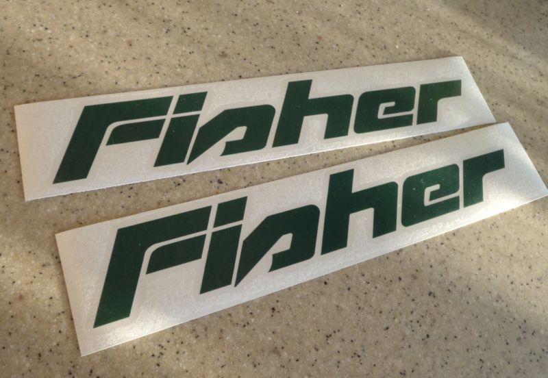 Fisher fishing boat decal die-cut green 12" 2-pak free ship + free fish decal!
