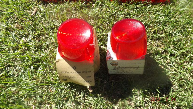 Nos 1957 57 dodge taillight lenses lens rat rod nice!!!! no reserve