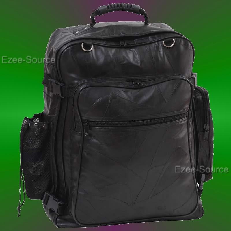 Large 18" x 14" leather trunk sissy t bar bag for harley sportster dyna softail