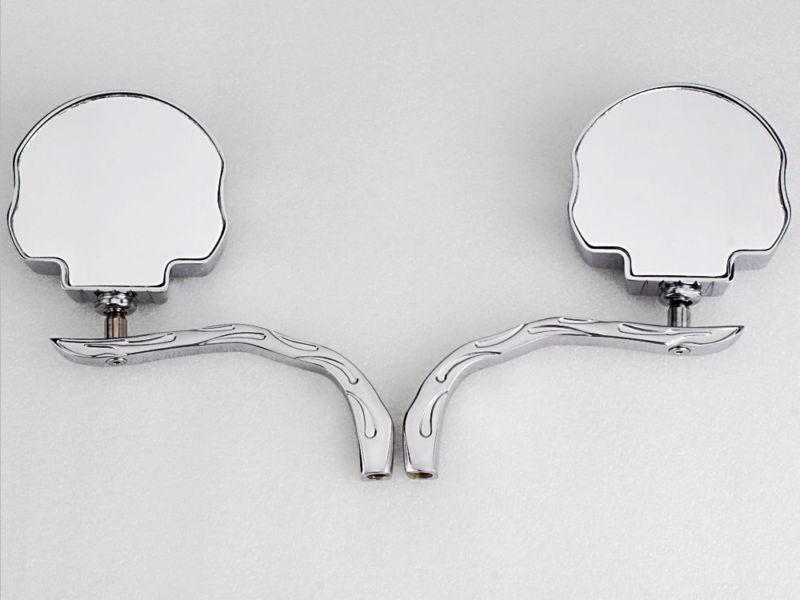 2x Chrome Skull Mirrors For Harley Springer Heritage Dyna Glide Softail Classic, US $34.95, image 4