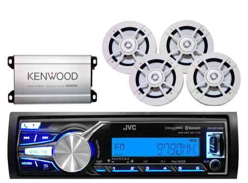 Marine jvc ipod usb aux bluetooth radio, 6.5&#034;100w marine speakers,400w amplifier