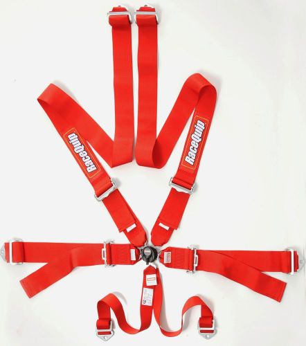 Racequip new, dated 2020 red 6-pt camlock sfi/fia racing harness seat belts