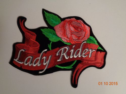 Hot leathers 9&#034; lady rider iron on patch