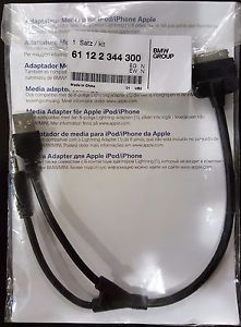 Like new oem bmw mini media adapter apple iphone ipod y-cable (61 12 2 344 300)