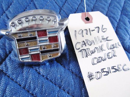1971-1976 cadillac trunk lock cover assemby- eldorado deville fleetwood - great!