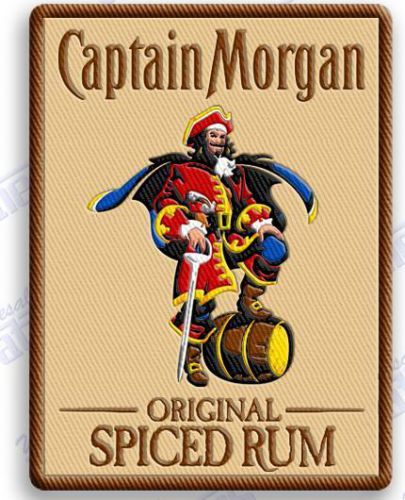 Captain morgan spiced rum   iron on embroidery patch 3.4&#034; x 2.6&#034; pirates coke