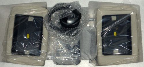 Jaguar brand x-type oem ivory leather headrest dvd player monitor pair brand new