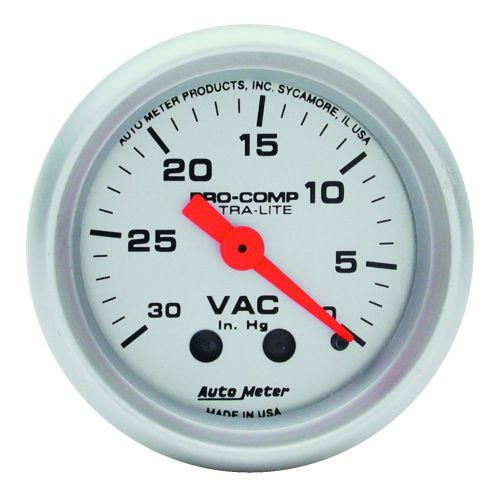 Auto meter 4384 ultra-lite mechanical vacuum gauge 2 1/16&#034; 30&#034; hg.