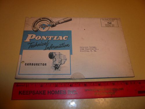 Pontiac technical bulletin no. 53-6 june 1953 - 6 cylinder 49 - 50 carburetor