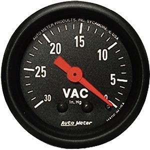 Auto meter 2610 z-series gauge  2&#034; vacuum (30&#034; hg)  mechanical