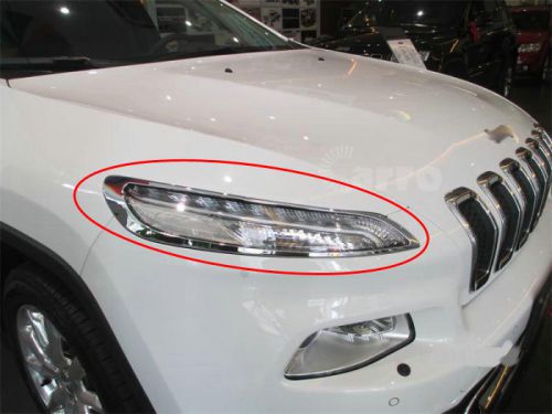 Headlight cover abs plastic ring chrome shinny fit for jeep cherokee 2014-2016