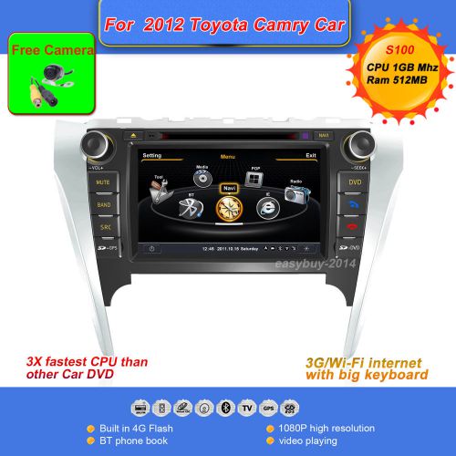 2din s100 8"car dvd/gps/cd player for 2012 toyota camry,radio,ipod,rds,aux,bt,tv