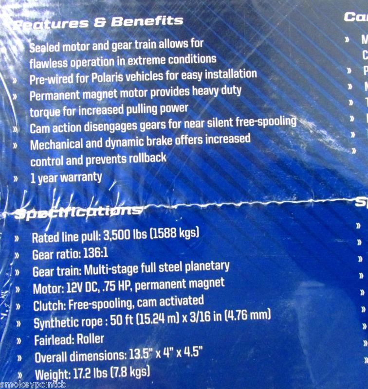 New Polaris 3500 Lb HD Winch Kit 2011-2012 RZR Razor 900 **READ LISTING** u0046, US $469.89, image 2
