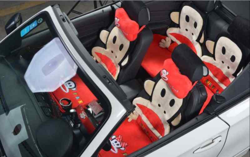 14PC-rose red plush cartoon mouth monkey design car seat cushion, US $180.00, image 6