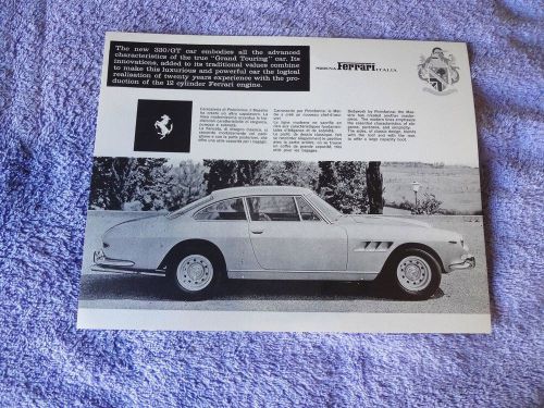 1967 1968 ferrari 330 gt brochure cut sheet nos rare
