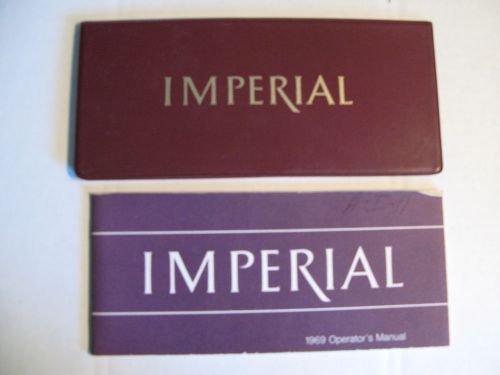 1969 imperial owners manual for glovebox - includes cover also - chrysler z