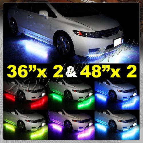 7 color underbody under glow neon led lights+brown controller 36" x 2 &amp; 48" x 2