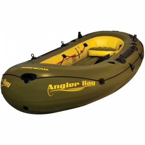 Airhead angler bay 6 person inflatable boat green/yellow (ahibf-06)