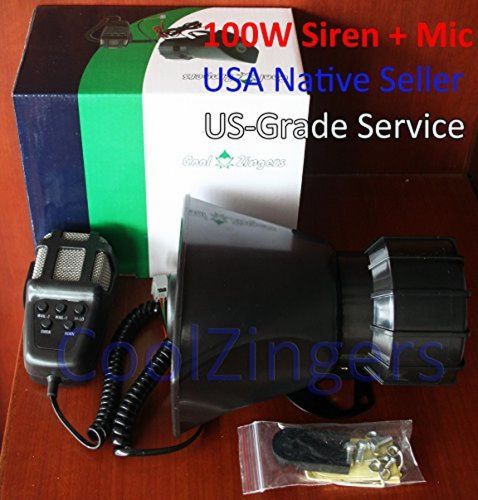 Cool zingers 100 watt police siren 5 sound emergency vehicle warning speaker ...