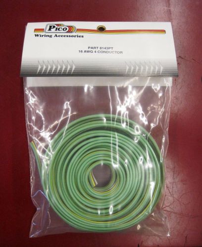 New pico 8144pt 25-feet, 4-wire bonded green, yellow, brown, white trailer wire