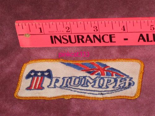 Vintage 80&#039;s triumph motorcycle patch~4.25 x 2~embroidered~sew-on~hat jacket
