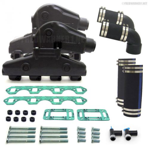 Omc ford 302 351 v8 marine exhaust manifold center rise conversion kit