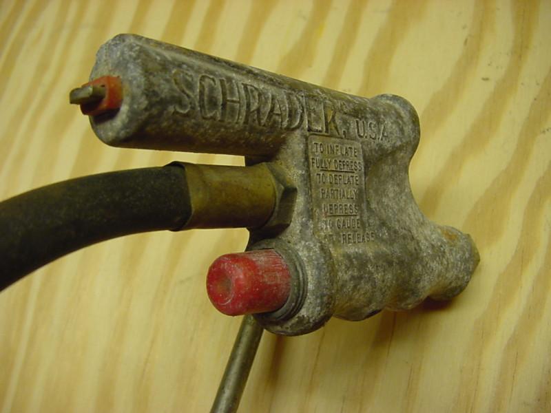 VINTAGE SCHRADER USA Chuck Tire Air Wheel Inflator w/ Rubber Hose, US $29.99, image 4