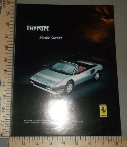 1983 ferrari mondial advertising brochure sheet