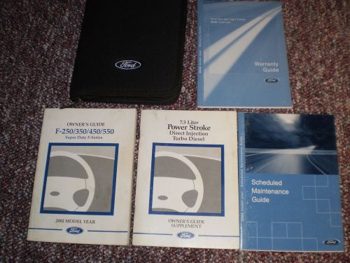 2002 ford f250 350 450 550 super duty 7.3 diesel owners manual books guide case